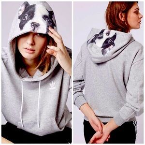 Adidas French Bulldog M Hoodie Sweater Originals x Rita Ora EUC Rare Puppy Pack